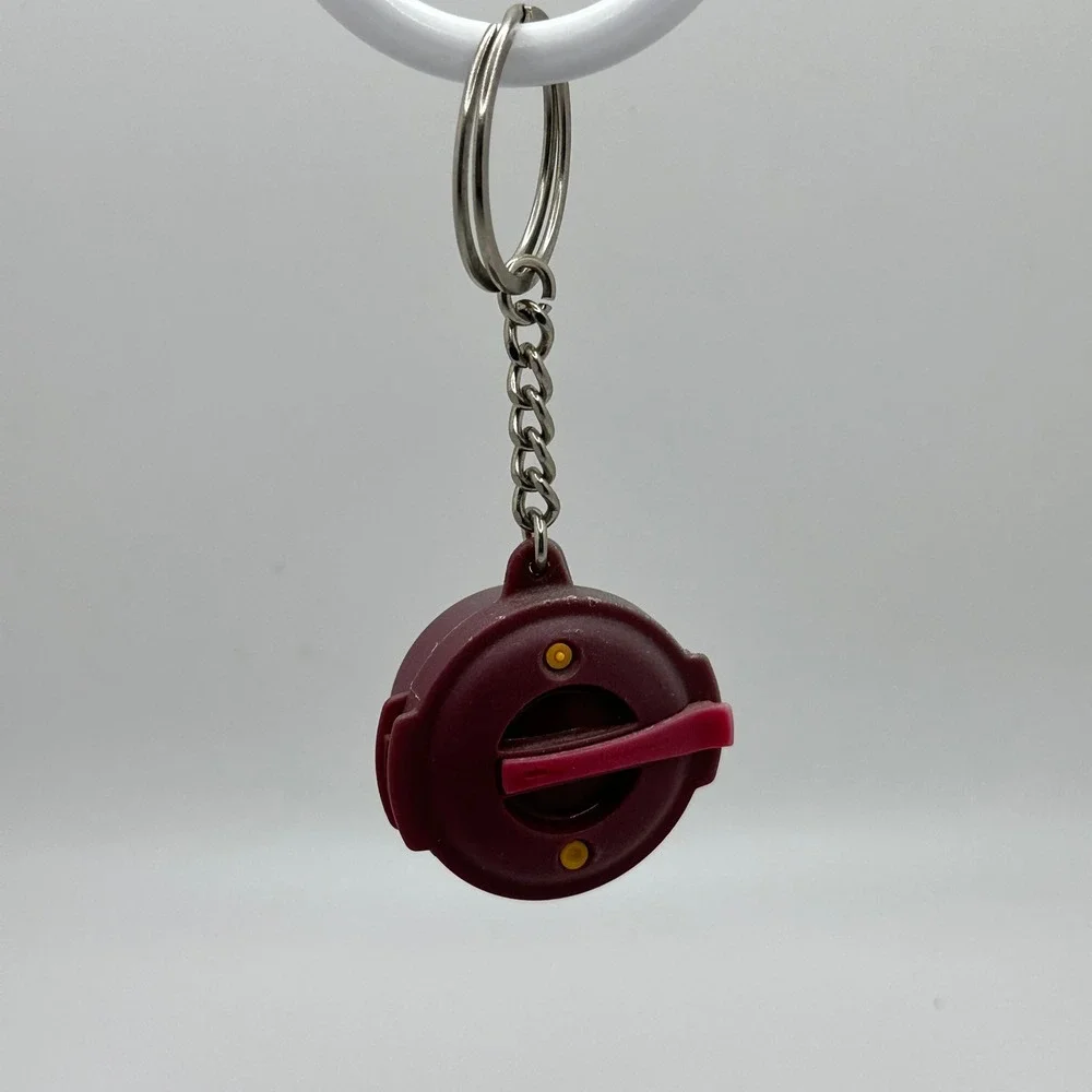 Tupperware MicroPro Grill Keychain Miniature Collectible Burgundy Red Tiny Toy